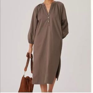 Sundry Women's Raglan Henley Dress Taupe